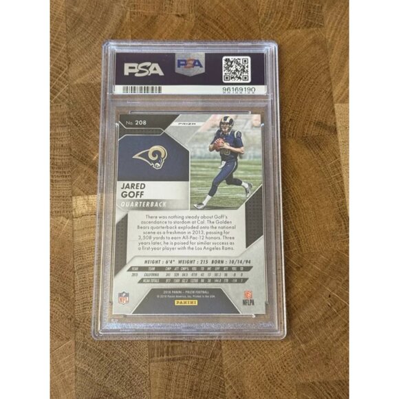 2021-22 Panini Red White/Blue Disco Prizm: Jared Goff#208 Los Angeles Rams PSA 9 - Picture 6 of 6